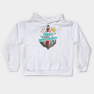 Meer geht immer Leuchtturm mit Möwen Kids Hoodie